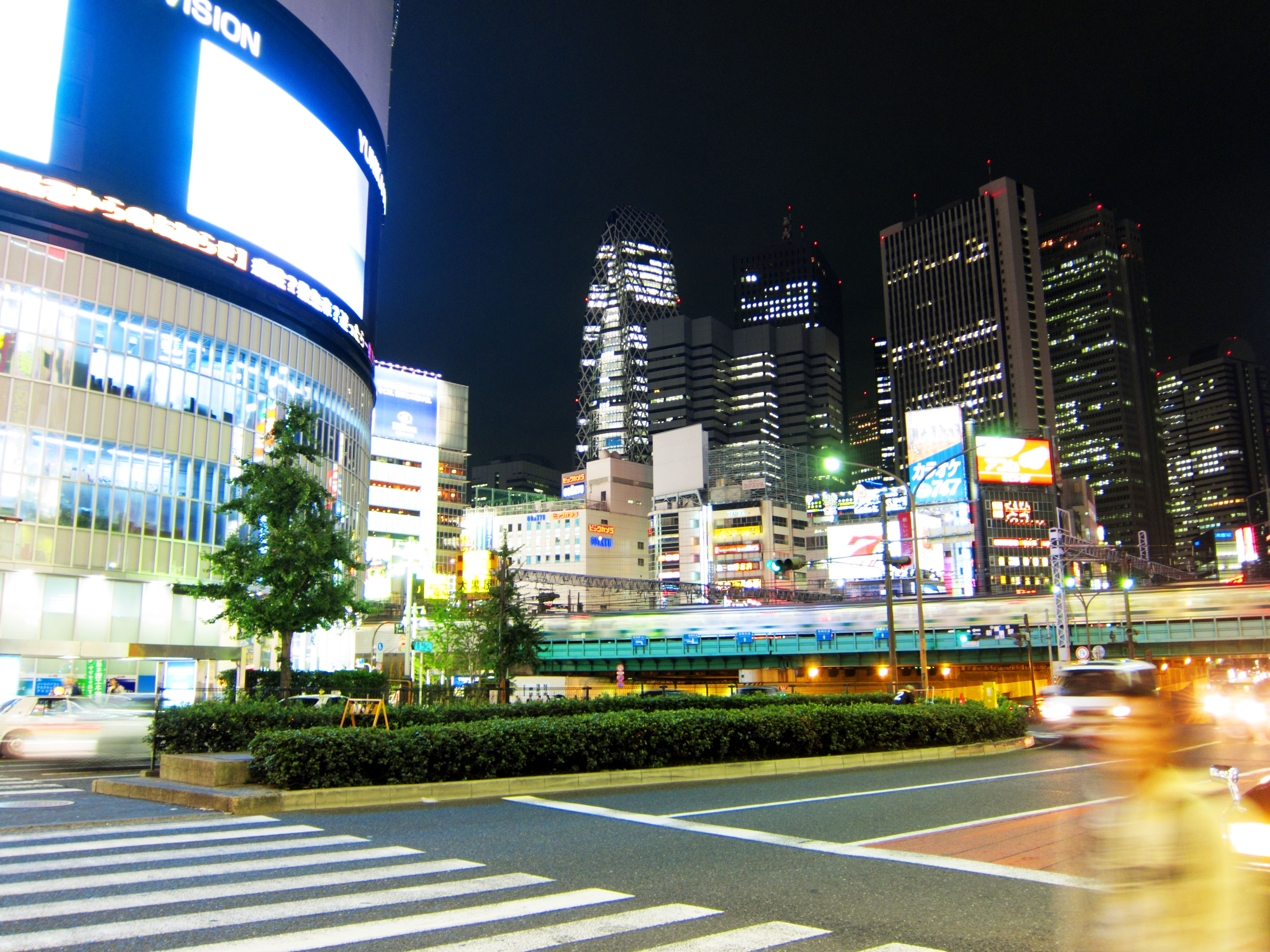 fotografia, materiale, libero il panorama, dipinga, fotografia di scorta,Guardia di Universit di Shinjuku, edificio a molti piani, luce, ferrovia, 