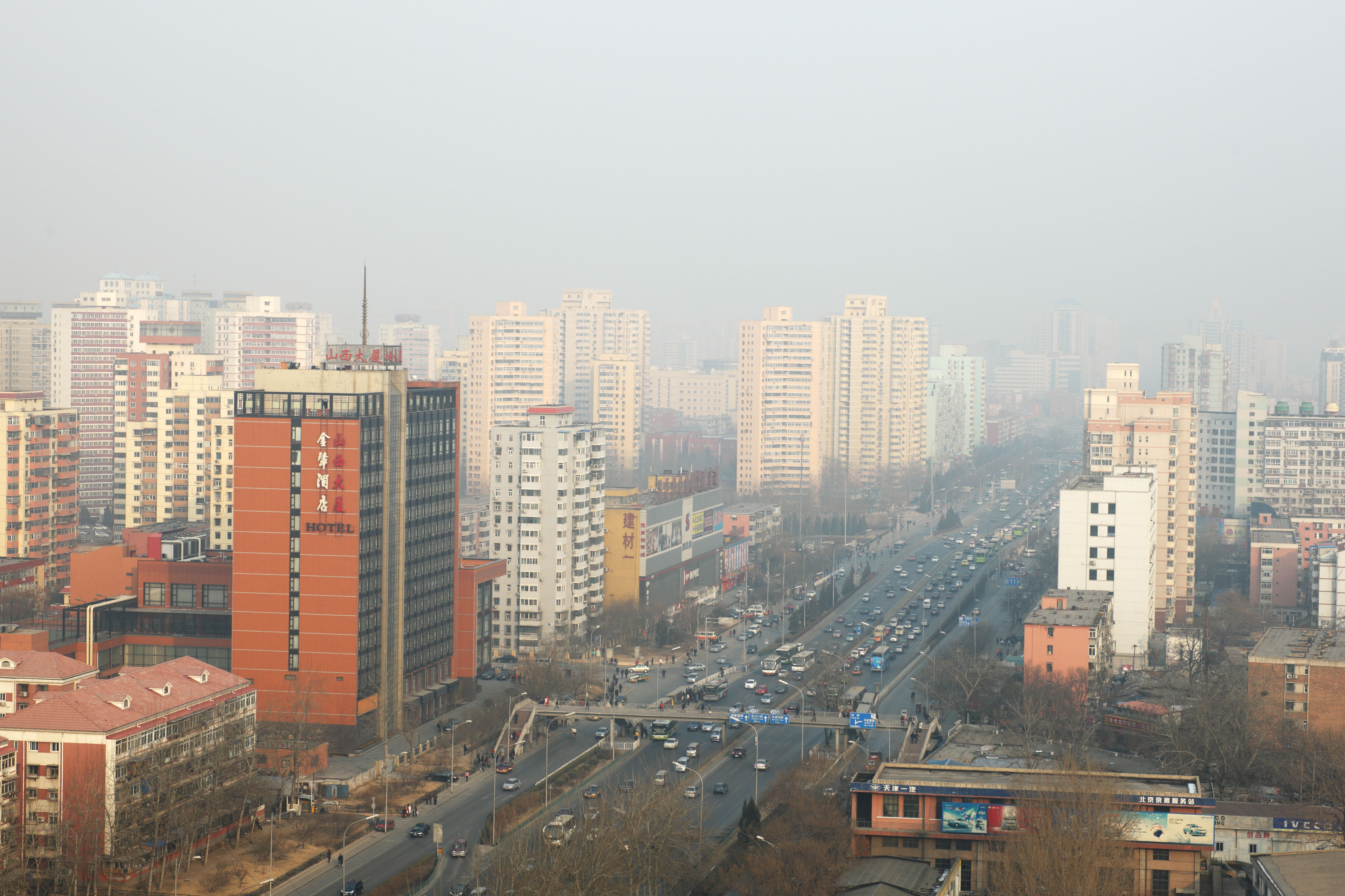 photo,material,free,landscape,picture,stock photo,Creative Commons,Beijing of the evening, An apartment, car, building, beltway