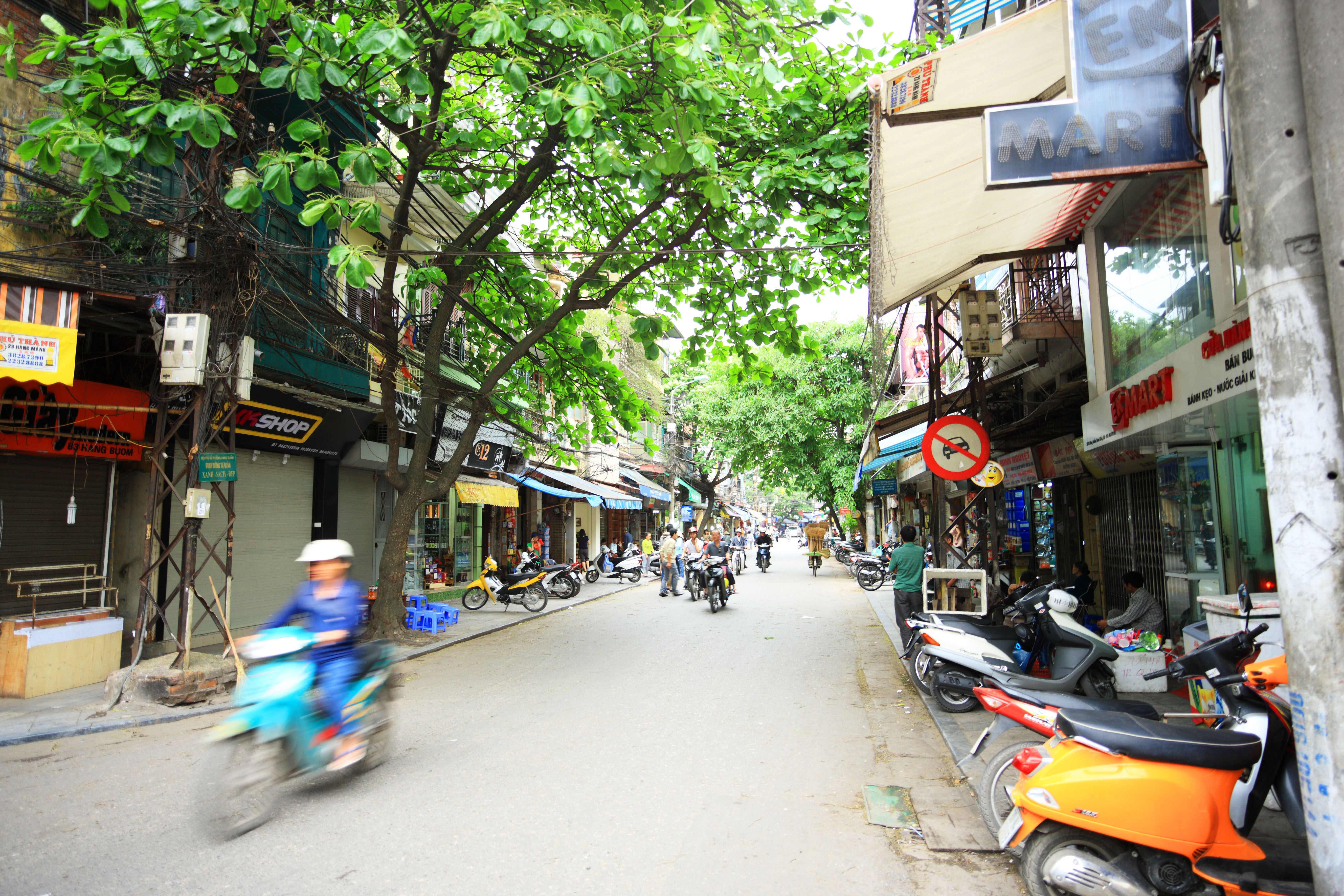 Foto, materieel, vrij, landschap, schilderstuk, bevoorraden foto,De oude wijk van Hanoi., , , , 