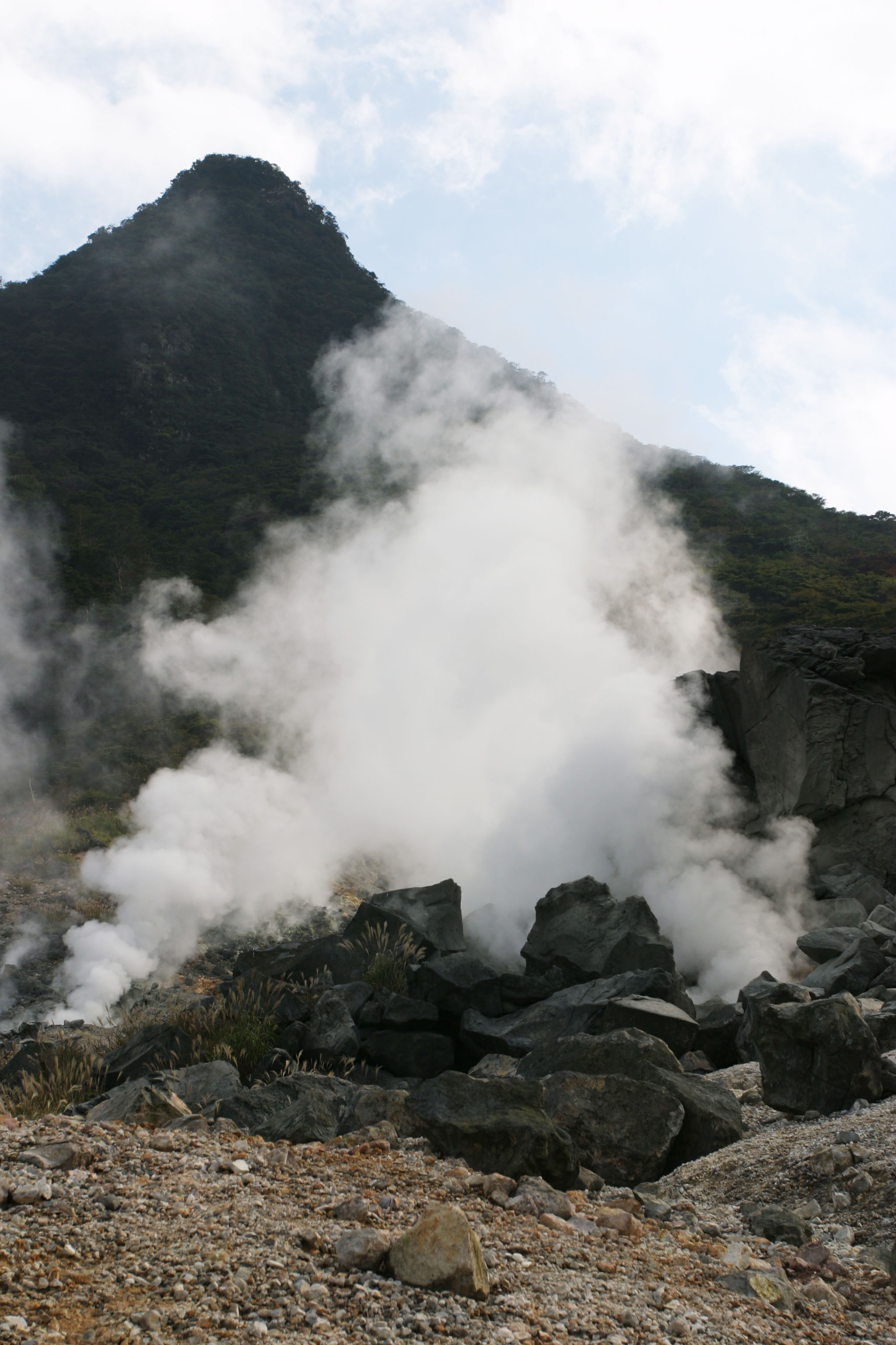 fotografia, material, livra, ajardine, imagine, proveja fotografia,Ohwakudani, Hakone, vulco, calor terrestre, montanha