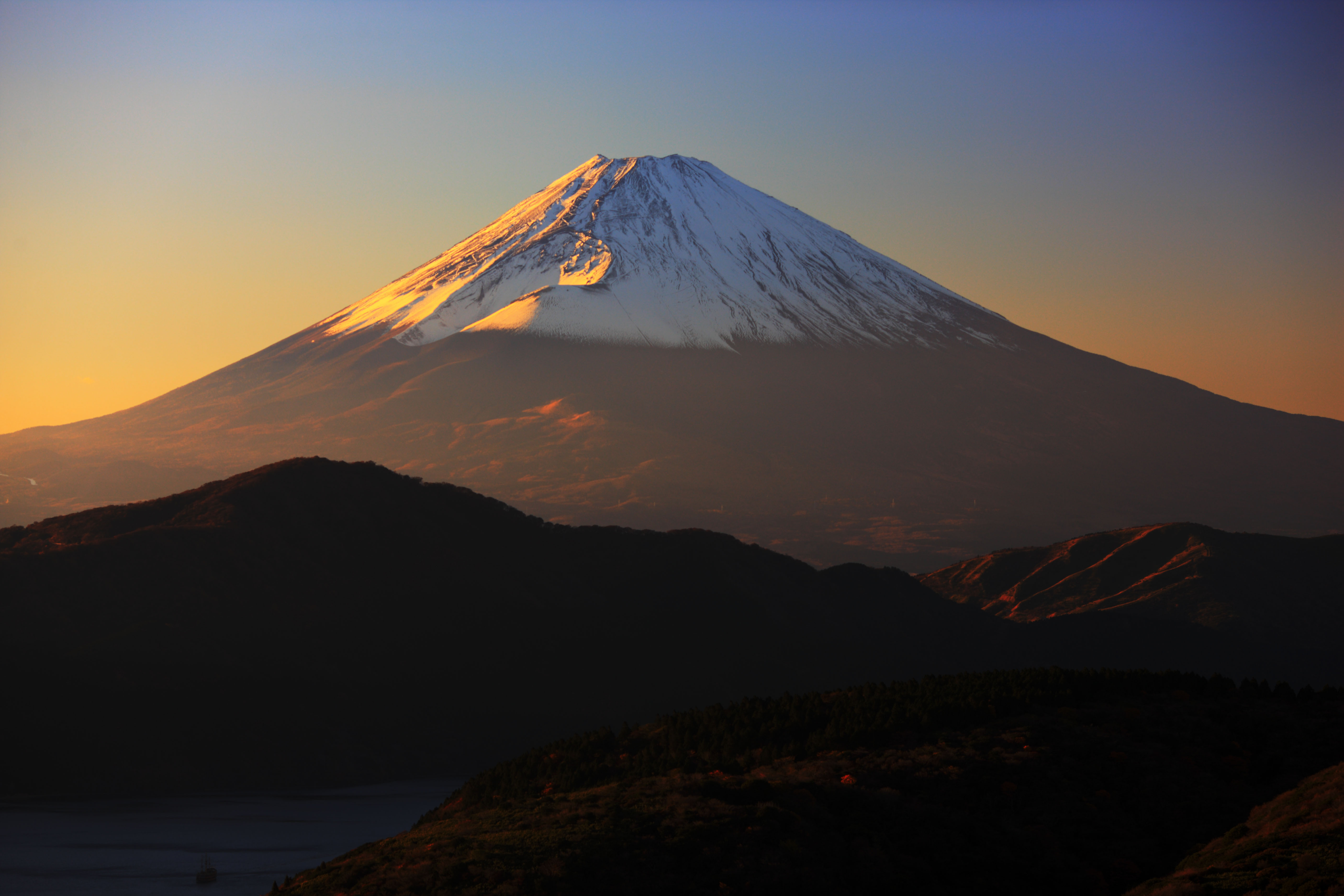 foto,tela,gratis,paisaje,fotografa,idea,Atardecer en el Monte Fuji, , , , 