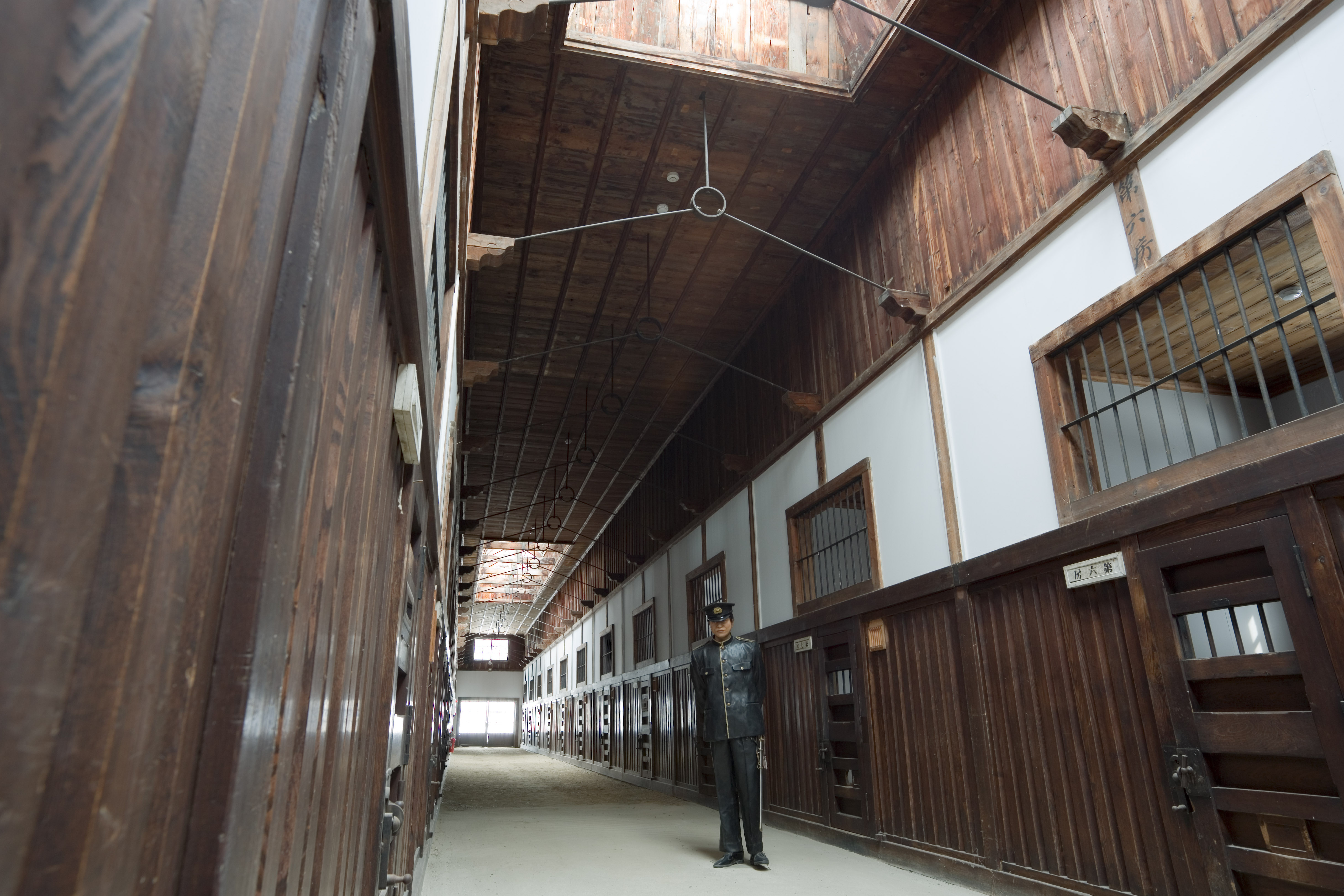 photo,material,free,landscape,picture,stock photo,Creative Commons,Five wings radial one-storied house building Fusa, Abashiri prison, prison, , Abashiri land without a lot number