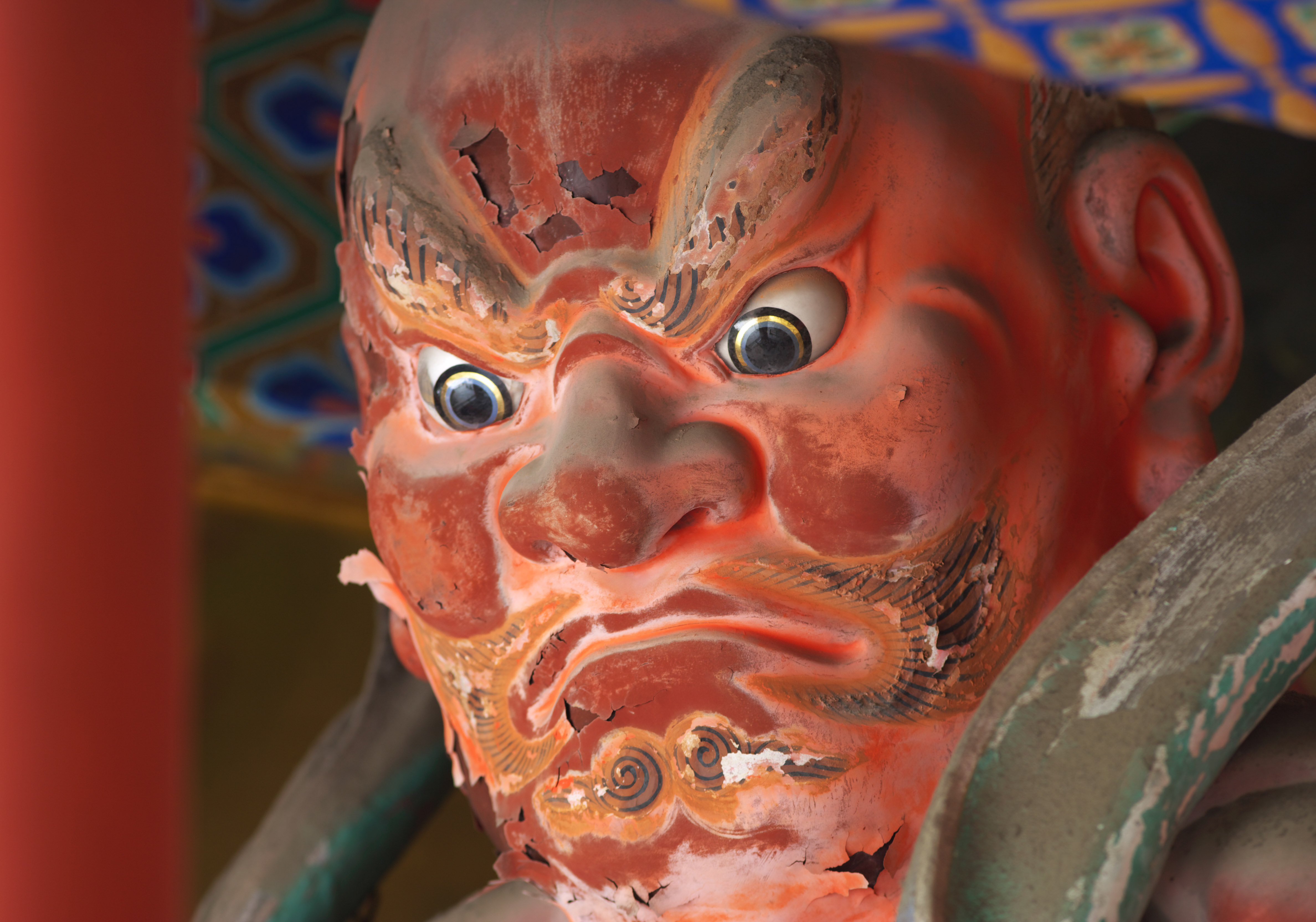 photo,material,free,landscape,picture,stock photo,Creative Commons,Two Deva kings image of Tosho-gu Shrine, Two Deva kings, Red, face, 