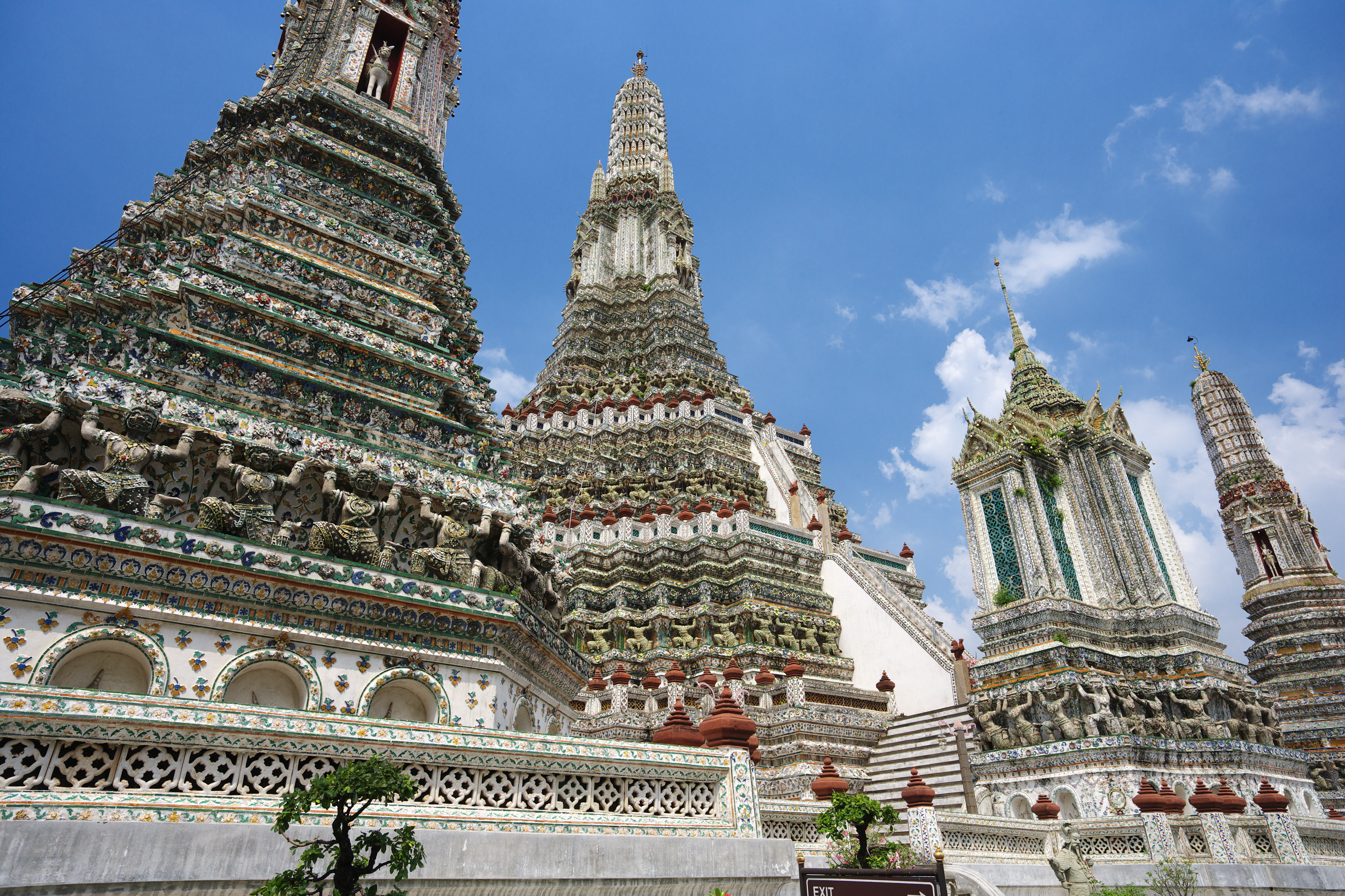 fotografia, material, livra, ajardine, imagine, proveja fotografia,Templo de Dawn, templo, Imagem budista, azulejo, Bangkok