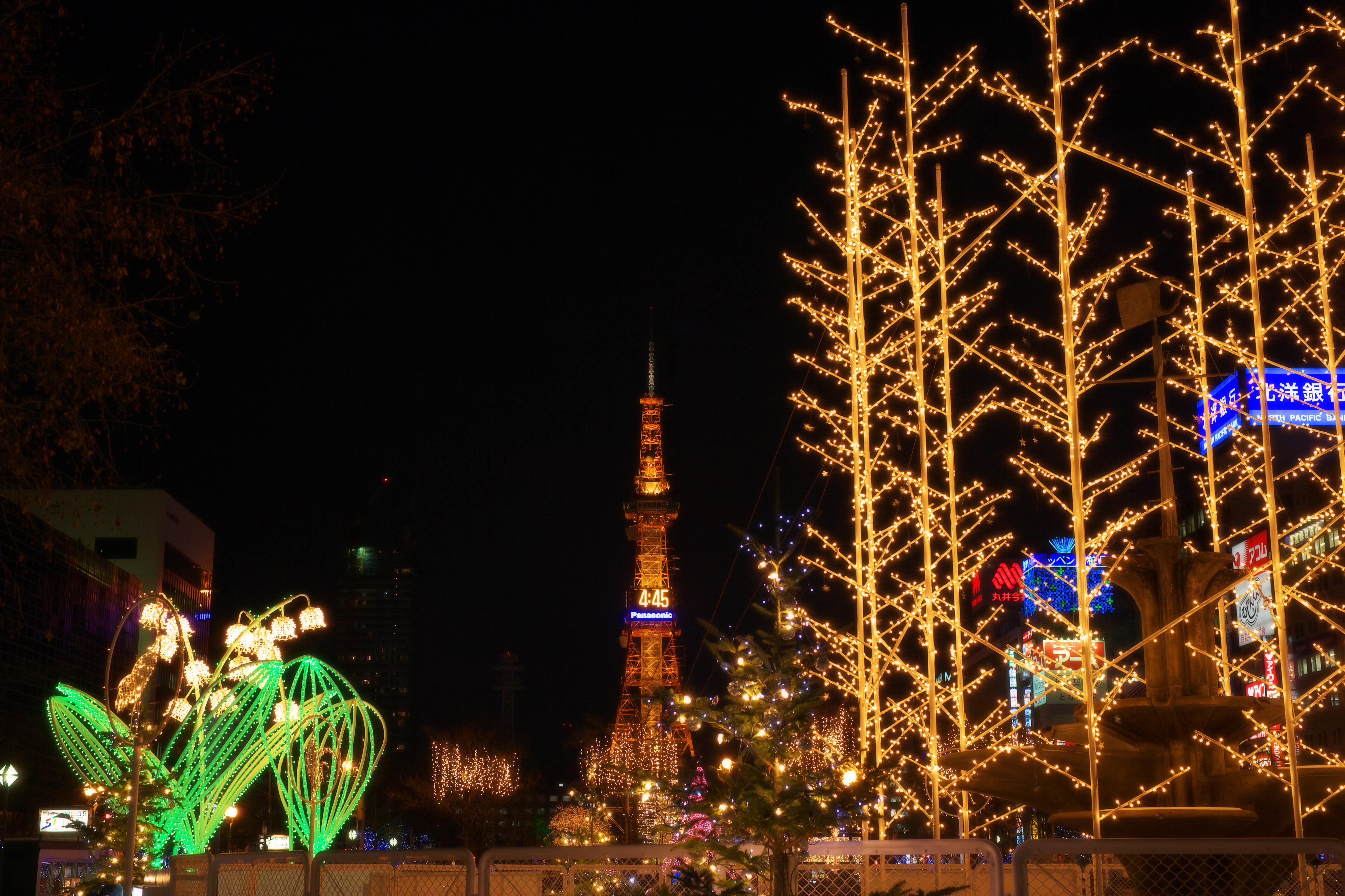 ゆんフリー写真素材集 No 4063 クリスマスイルミネーション 日本 北海道