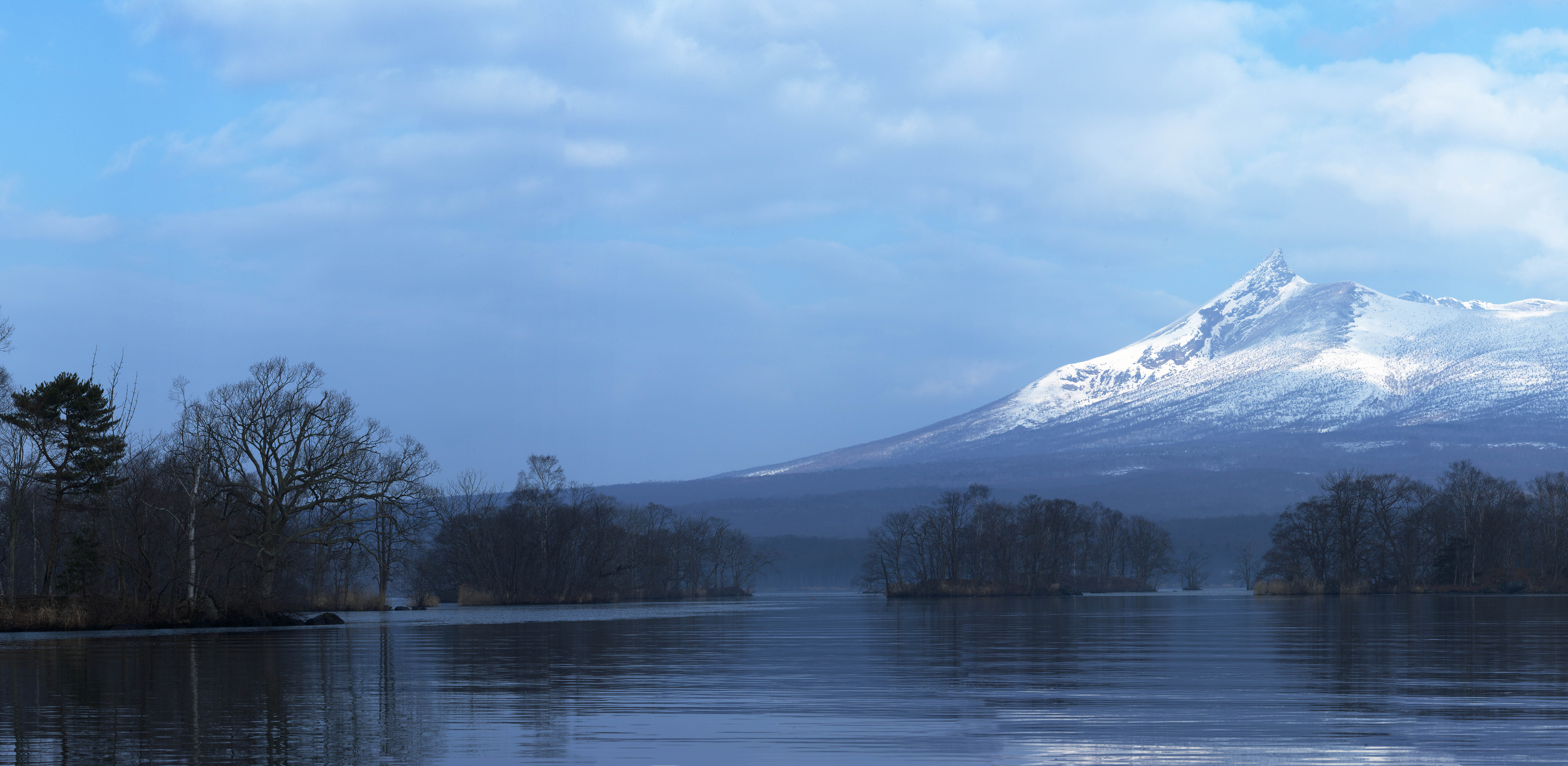 fotografia, materiale, libero il panorama, dipinga, fotografia di scorta,Scena di inverno di Onumakoen vista intera, , lago, Lago Onuma, cielo blu