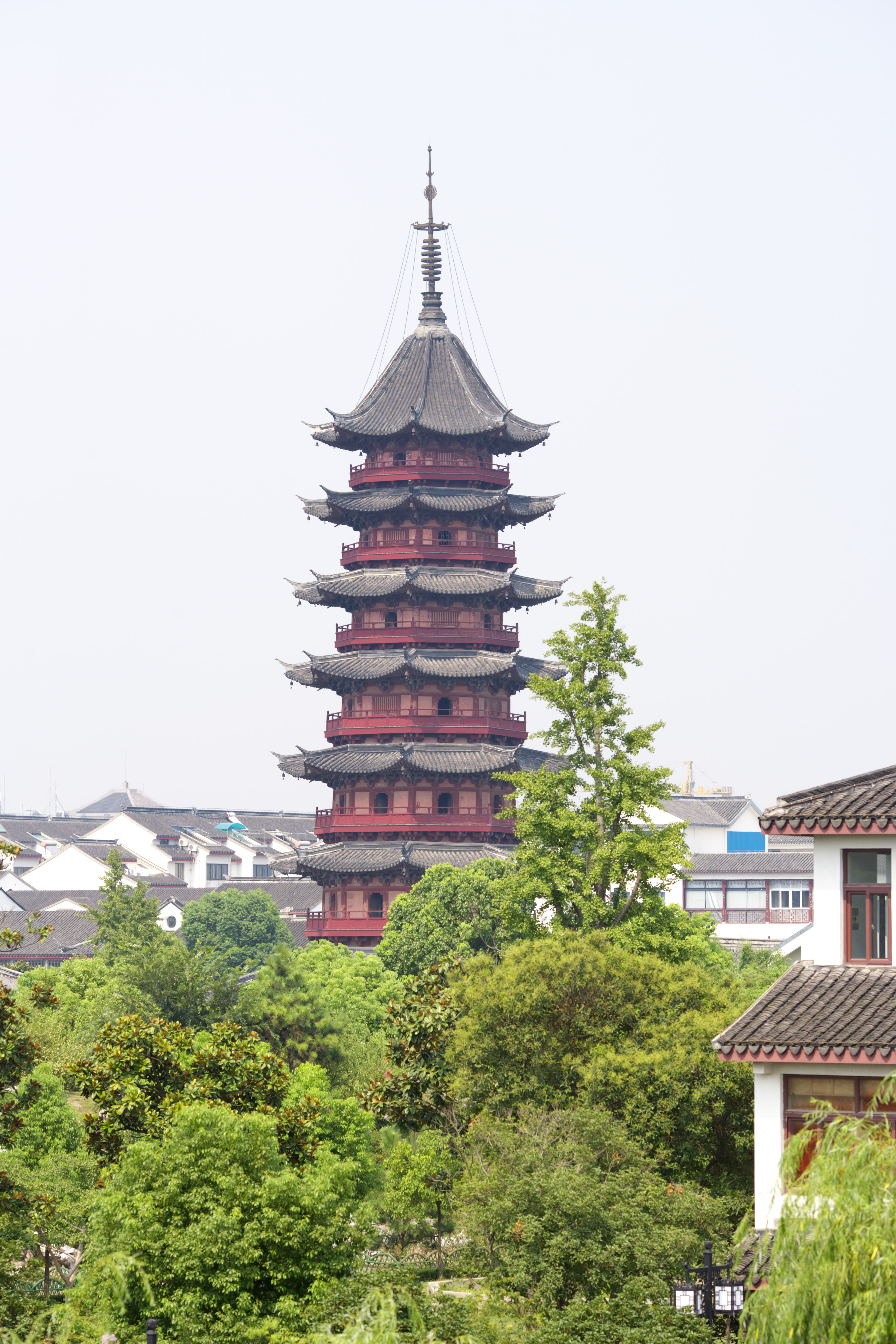 photo,material,free,landscape,picture,stock photo,Creative Commons,An auspicious light tower, Chinese style, roof, I am cinnabar red, tower for Taho-nyorai