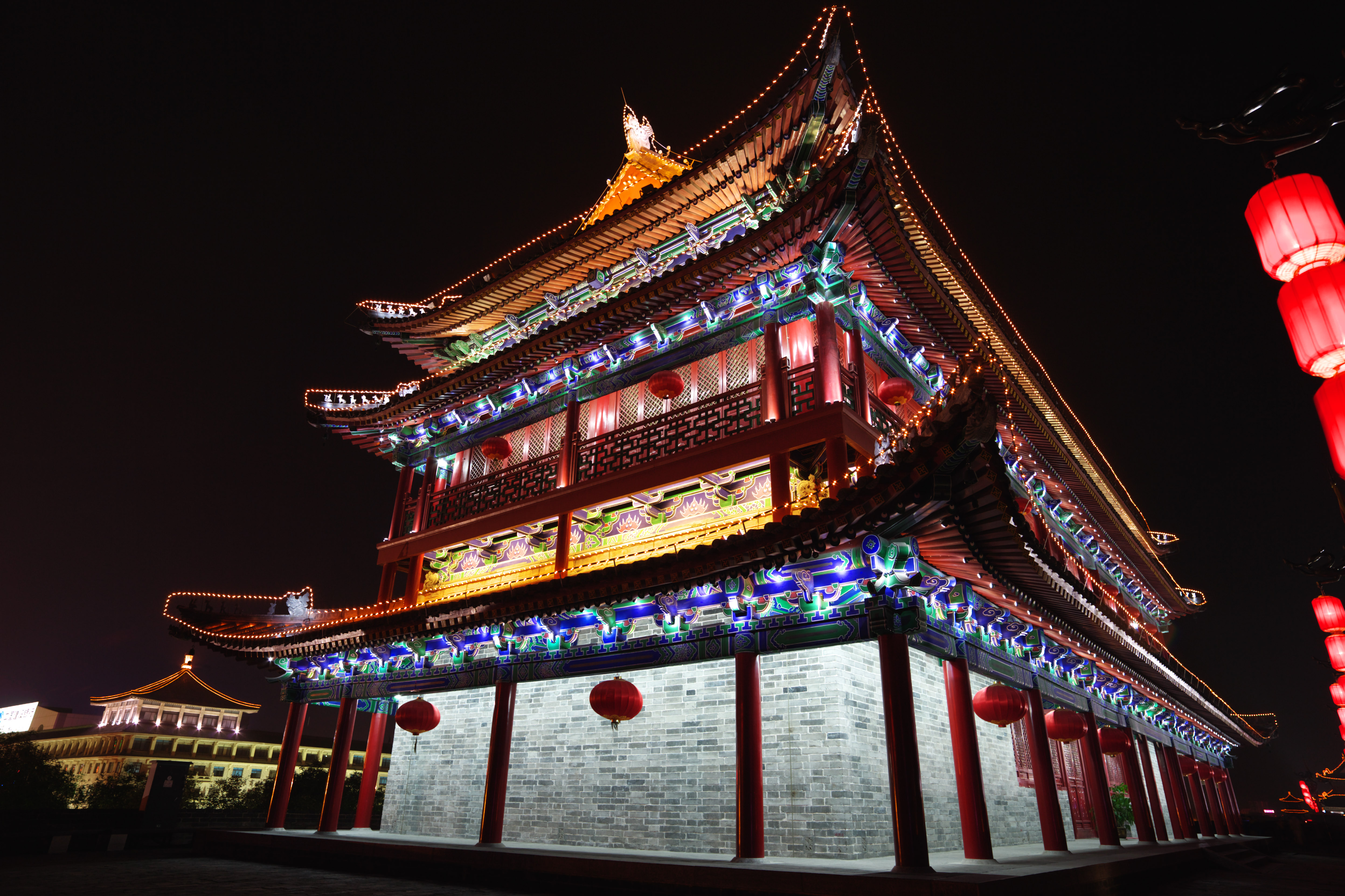 fotografia, materiale, libero il panorama, dipinga, fotografia di scorta,Il cancello di Einei, Chang'an, cancello di castello, mattone, Io me l'accendo