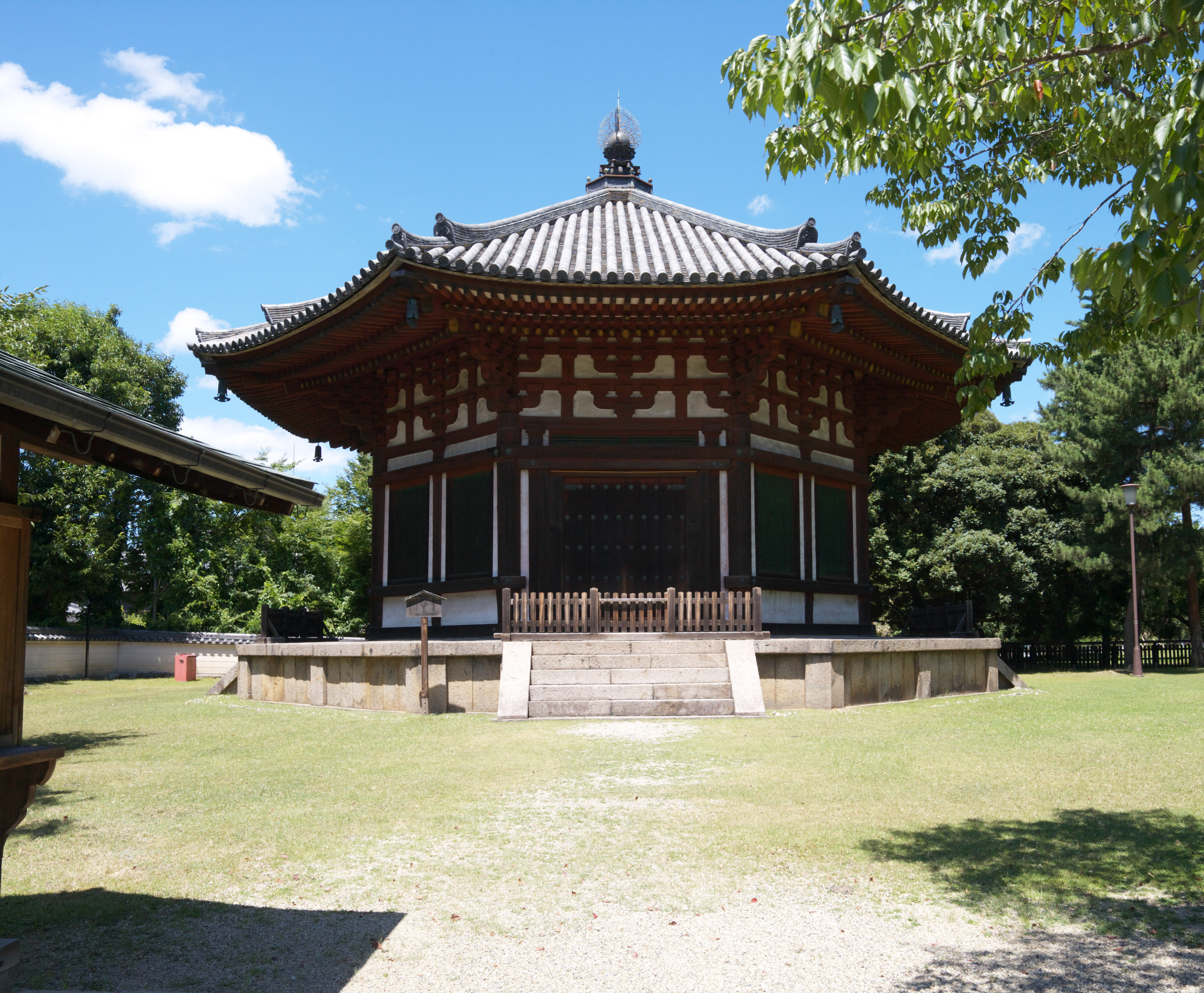 Foto, materiell, befreit, Landschaft, Bild, hat Foto auf Lager,Kofuku-ji Temple-Norden sechseckiger Gebude-Togane-Tempel, Buddhismus, hlzernes Gebude, Dach, Welterbe