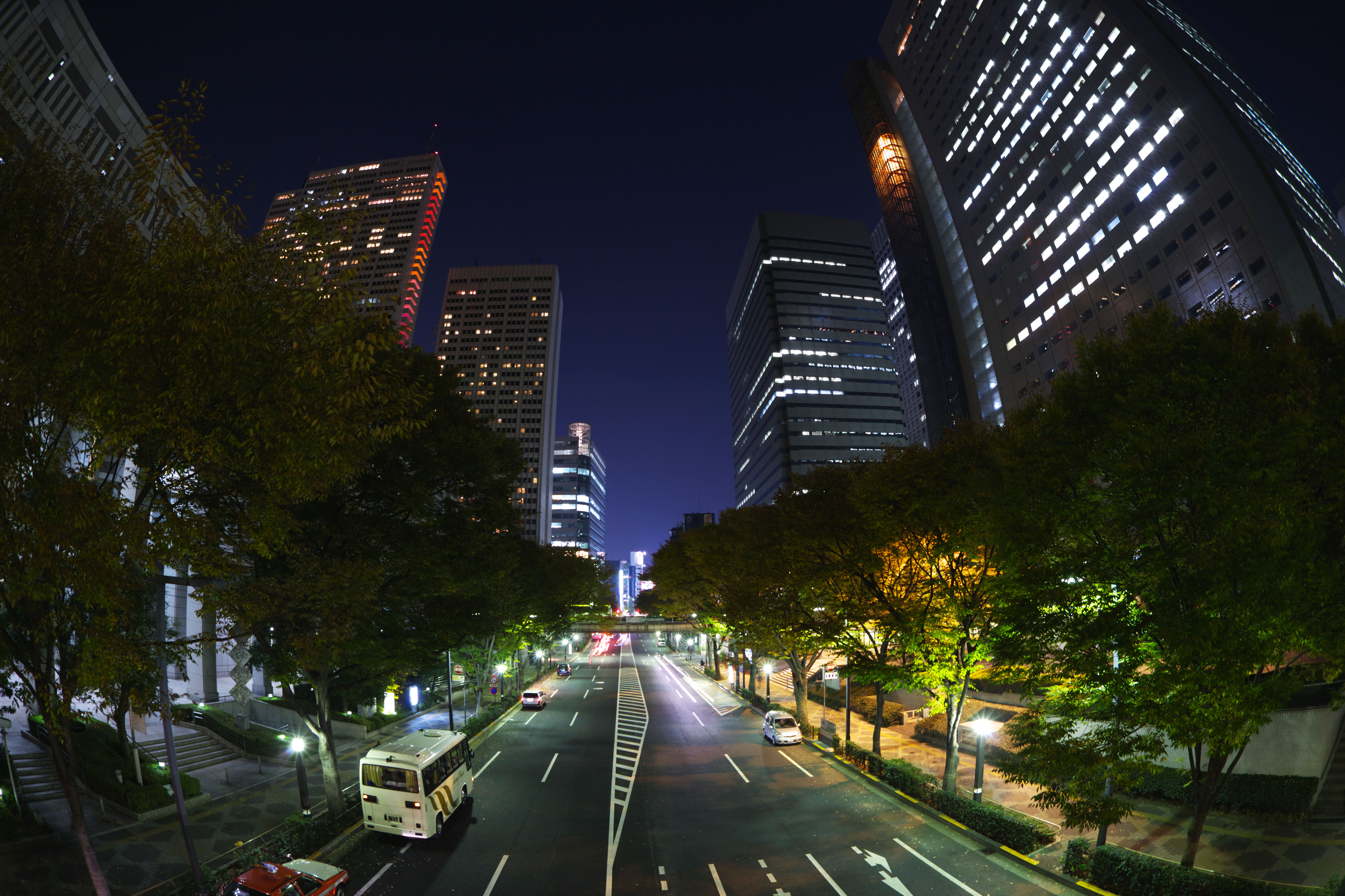Foto, materieel, vrij, landschap, schilderstuk, bevoorraden foto,Shinjuku bij nacht, Hoog, Subcenter, Avond Scne, Gebouw
