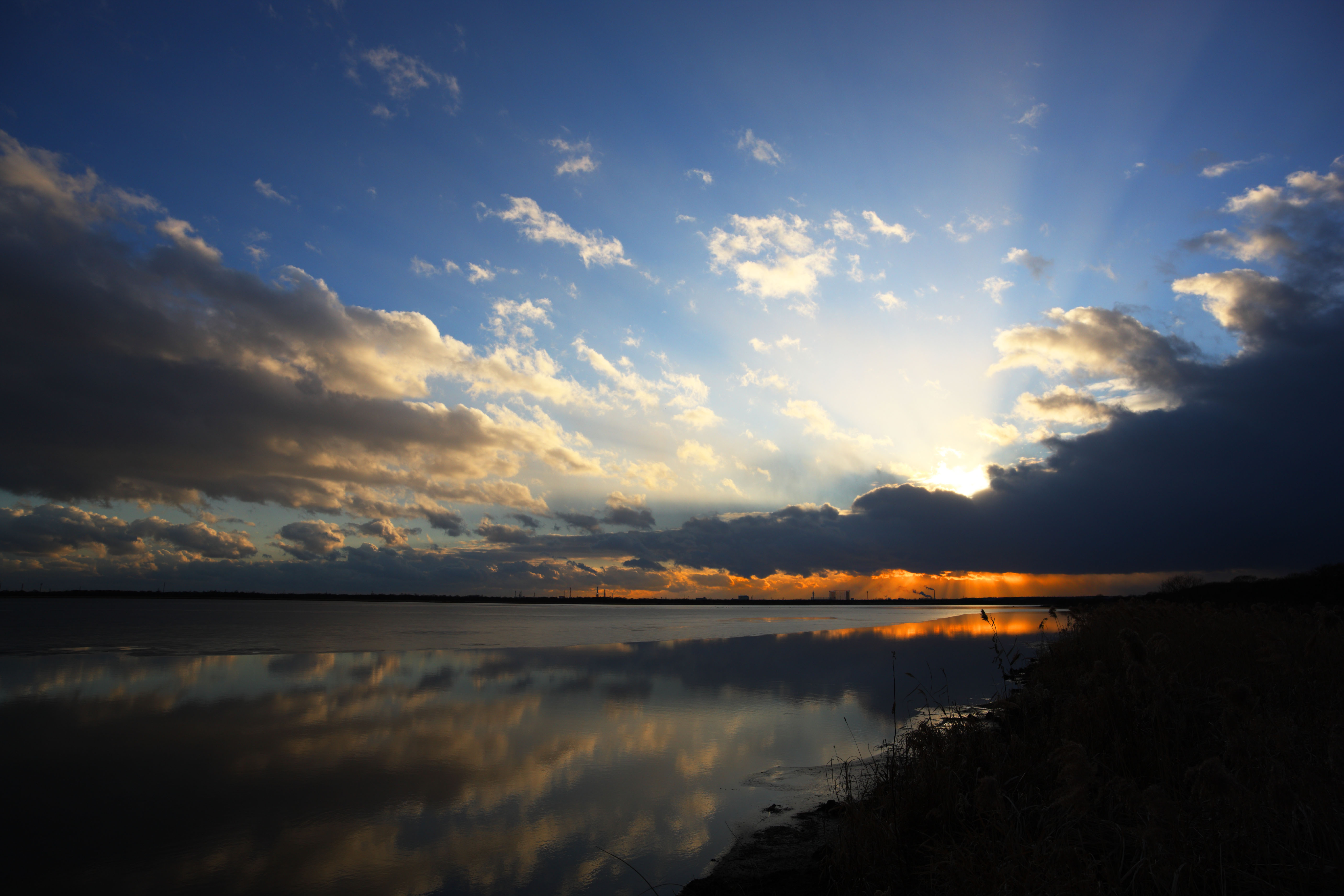 fotografia, materiale, libero il panorama, dipinga, fotografia di scorta,Il tramonto del Lake Uto Ney, Terra di umidit, Ghiaccio, Gelandosi, cielo blu
