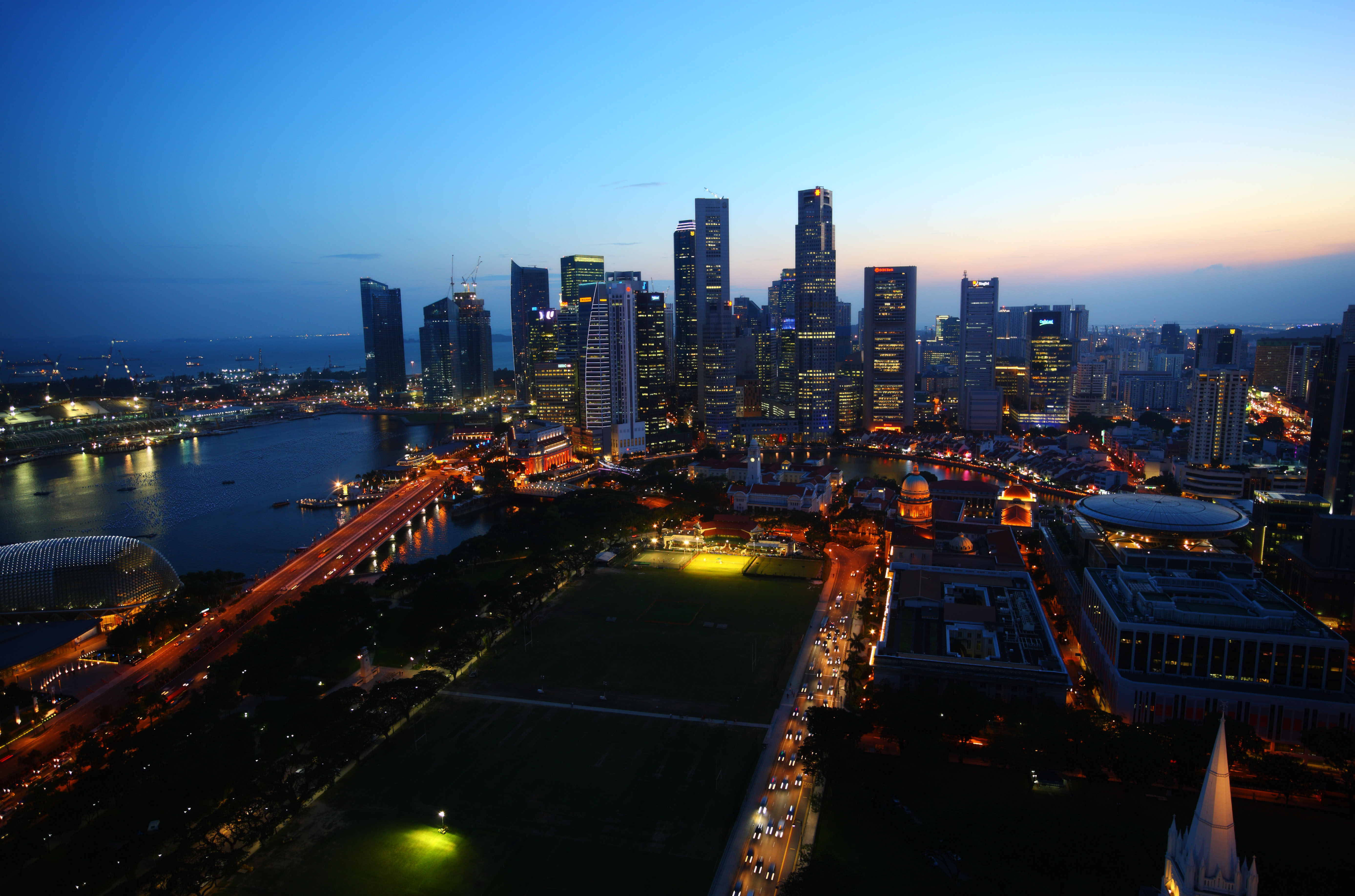 Foto, materieel, vrij, landschap, schilderstuk, bevoorraden foto,Een Singaporean stad, Ik maak het boven aan, Torenflat, Stad, CBD
