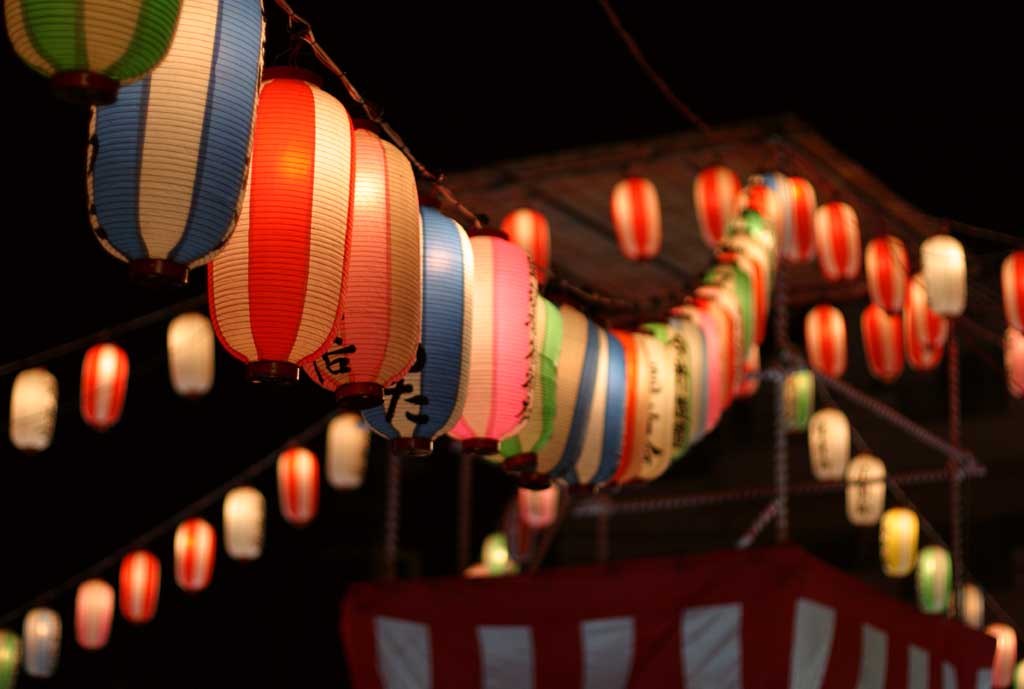 ゆんフリー写真素材集 No 1224 夏祭りの提灯 日本 東京