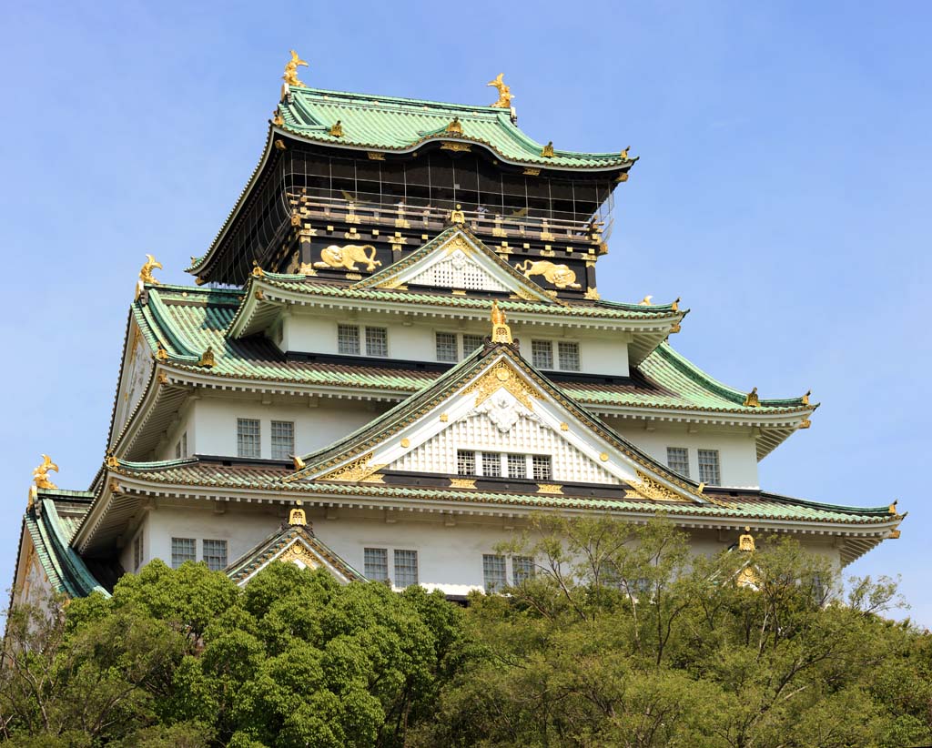 Foto, materieel, vrij, landschap, schilderstuk, bevoorraden foto,Toren van Osaka Castle, , , , 