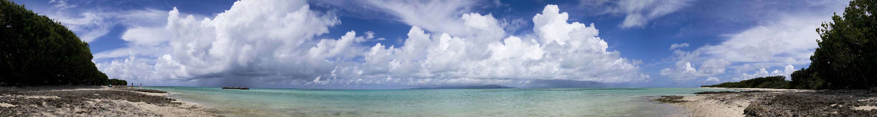 fotografia, materiale, libero il panorama, dipinga, fotografia di scorta,Spiaggia prospettiva intera di sabbia di una stella, panorama, nube, cielo blu, Verde di smeraldo
