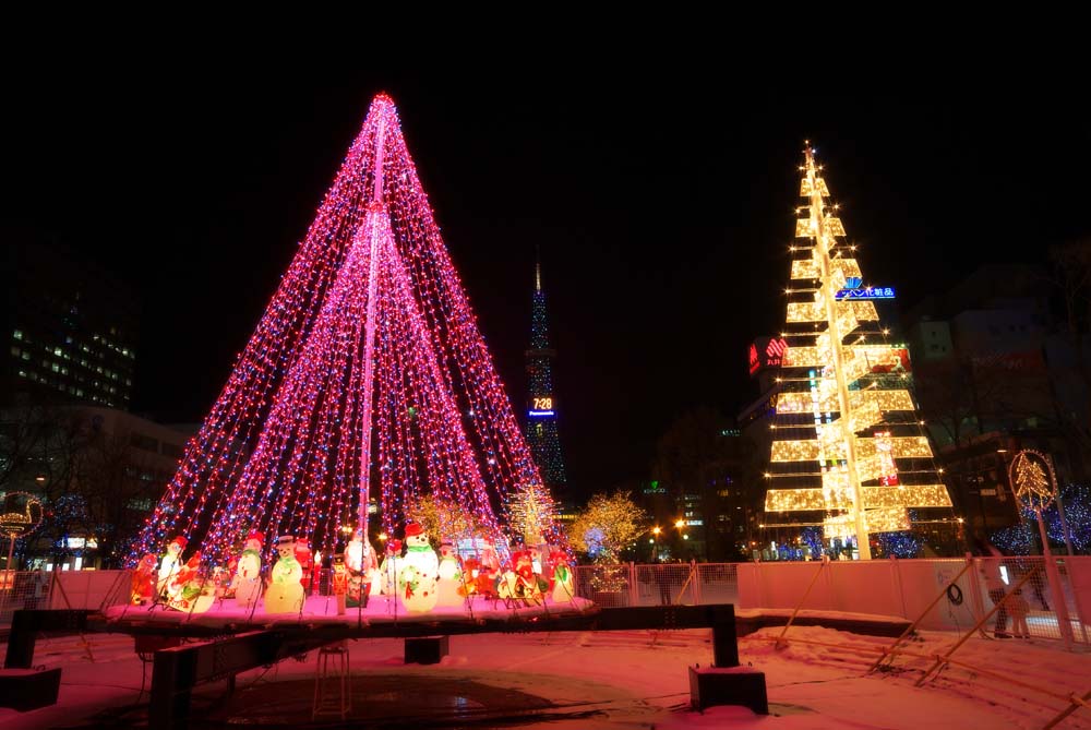 ゆんフリー写真素材集 No 4057 クリスマスイルミネーション 日本 北海道