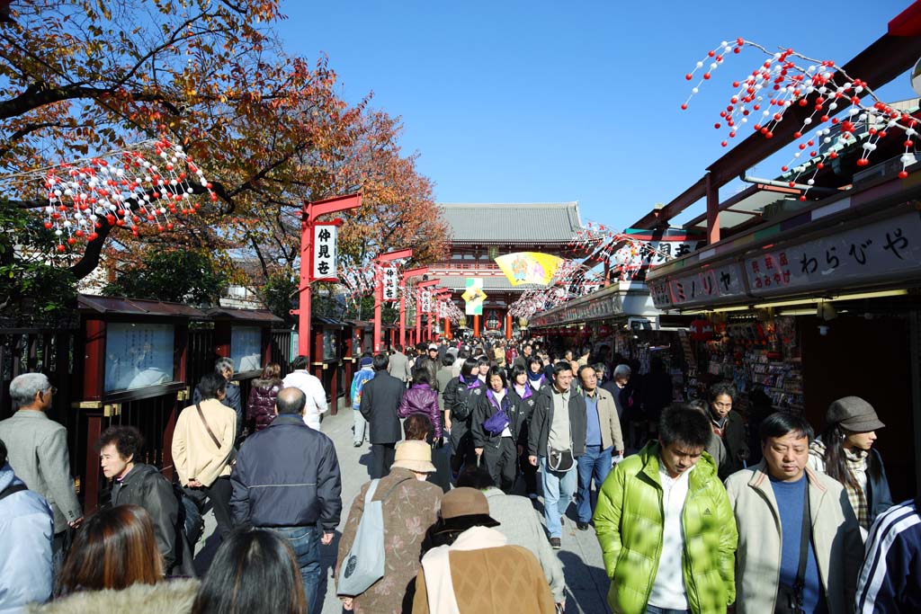 , , , , ,  .,turnout  lining passageway, , Senso-ji , Asakusa,    