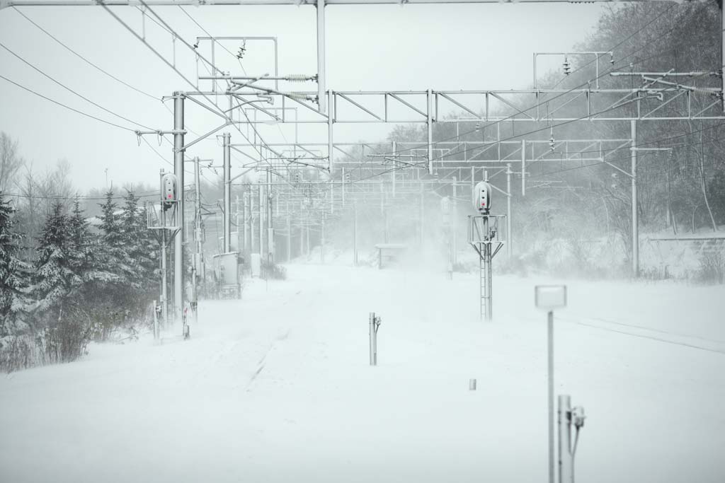 ゆんフリー写真素材集 No 7511 吹雪の脅威 日本 北海道