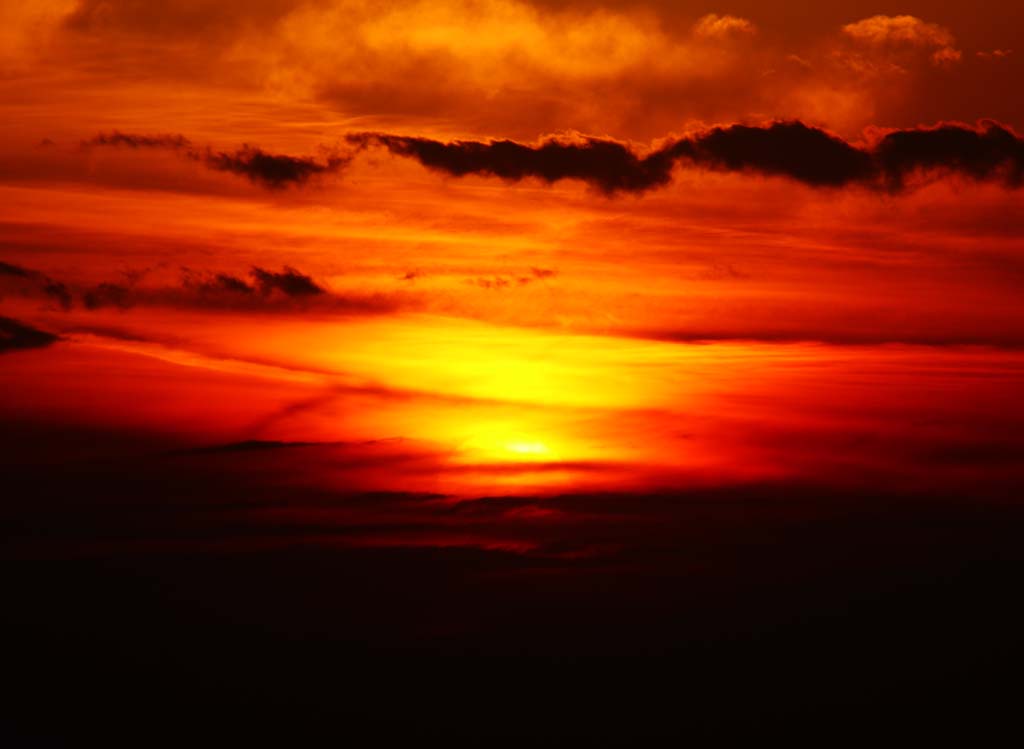 photo,material,free,landscape,picture,stock photo,Creative Commons,The setting sun which sets, Setting sun, Red, The sun, At dark