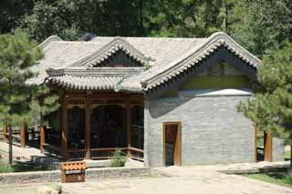 foto,tela,gratis,paisaje,fotografa,idea,Summering xiangyuanyiqing de casa de campo de montaa, Una glorieta, Poesa, Isla de Kanayama, Ch 'ing