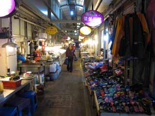 fotografia, material, livra, ajardine, imagine, proveja fotografia,Gyeongju comercializam, loja, Uma arcada, mercado,  noite
