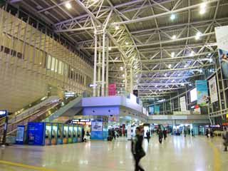 fotografia, materiale, libero il panorama, dipinga, fotografia di scorta,Stazione di Seoul, Grande spazio, cornice di acciaio, viaggio, ferrovia