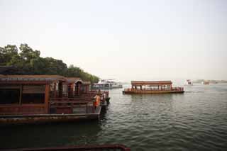 Foto, materiell, befreit, Landschaft, Bild, hat Foto auf Lager,Xi-hu-See, Schiff, Saiko, Vergngensboot, Oberflche eines Sees
