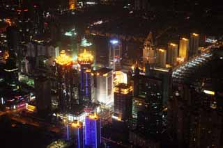 foto,tela,gratis,paisaje,fotografa,idea,Una vista de noche de Shangai, Vista excelente, Lo enciendo, Edificio, Rascacielos