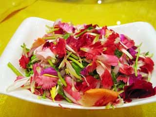 photo,material,free,landscape,picture,stock photo,Creative Commons,Flower salad, flower, Pink, petal, Chinese food