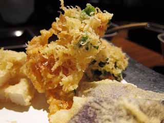 photo,material,free,landscape,picture,stock photo,Creative Commons,Tempura, Japanese food, lotus root, An eggplant, vegetables and shrimps bits coated with batter and deep fried