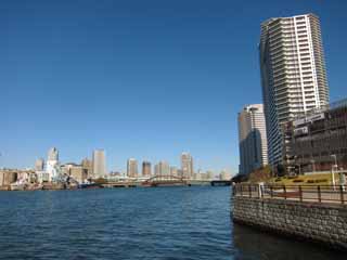 photo, la matire, libre, amnage, dcrivez, photo de la rserve,Le bord de la mer de Toyosu, bateau, pont, grue, appartement de tour