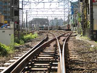 Foto, materiell, befreit, Landschaft, Bild, hat Foto auf Lager,Tokyu Ikegami-Linie, Eisenbahn, Fhrte, Zug, Fahrzeug