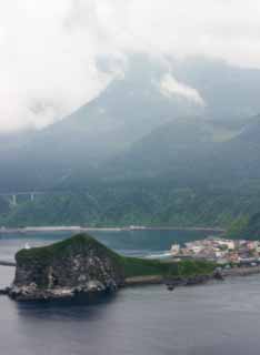 photo,material,free,landscape,picture,stock photo,Creative Commons,Northern quiet port town, port, Rishiri Island, sea, island