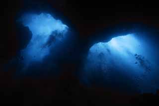 photo,material,free,landscape,picture,stock photo,Creative Commons,Looking up from an abyss, cave, diving, sea, underwater photograph