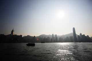fotografia, materiale, libero il panorama, dipinga, fotografia di scorta,Isola di Hong Kong, edificio a molti piani, Il mare, nave, 