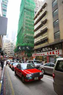 Foto, materieel, vrij, landschap, schilderstuk, bevoorraden foto,Volgens Hong Kong, Auto, Taxi, Gebouw, Constructie