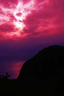 fotografia, materiale, libero il panorama, dipinga, fotografia di scorta,Silhouette rossa, tramonto, bello, nube, cielo