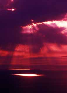 fotografia, materiale, libero il panorama, dipinga, fotografia di scorta,Illumini con un riflettore sul mare, tramonto, bello, nube, cielo