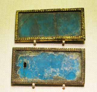 photo,material,free,landscape,picture,stock photo,Creative Commons,Western Han Museum of the Nanyue King Mausoleum indigo blue flat board lapis lazuli copper medallion decoration, grave, burial mound grave, , burial