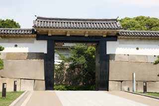 Foto, materieel, vrij, landschap, schilderstuk, bevoorraden foto,Osaka Castle Otemon, , , , 