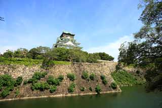 fotografia, materiale, libero il panorama, dipinga, fotografia di scorta,Il Castello di Osaka fossato interno, , , , 