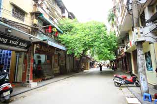 Foto, materieel, vrij, landschap, schilderstuk, bevoorraden foto,De oude wijk van Hanoi., , , , 