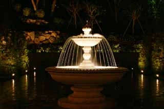 fotografia, materiale, libero il panorama, dipinga, fotografia di scorta,Fontana, fontana, acqua, accendendo, notte