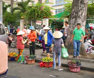 Foto, materieel, vrij, landschap, schilderstuk, bevoorraden foto,Straten van Ho Chi Minhstad, , , , 