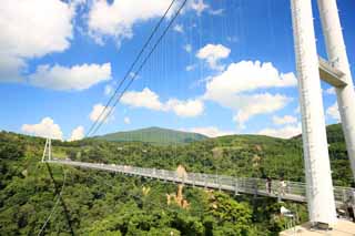 photo,material,free,landscape,picture,stock photo,Creative Commons,Yume Kuju large suspension bridge, , , , 