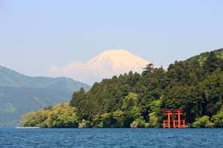 Foto, materieel, vrij, landschap, schilderstuk, bevoorraden foto,Lake Ashi en Mount Fuji, , , , 