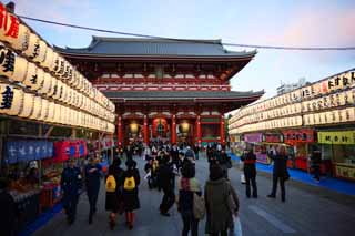 photo, la matire, libre, amnage, dcrivez, photo de la rserve,Le temple d'Asakusa Kannon et la Rue Commerante Nakamise, , , , 