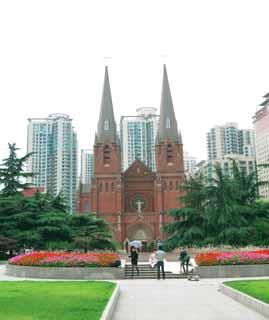 Foto, materieel, vrij, landschap, schilderstuk, bevoorraden foto,Shanghai kerk, , , , 