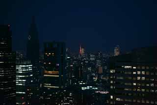 fotografia, materiale, libero il panorama, dipinga, fotografia di scorta,Il Shinjuku di notte, , , , 