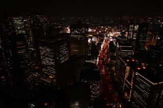 fotografia, materiale, libero il panorama, dipinga, fotografia di scorta,Barlume di Shinjuku, costruendo, Munisca di coda lampada, Luminarie, Illuminazione
